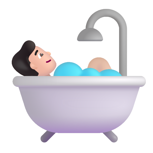 Person Taking Bath Color Light Vector