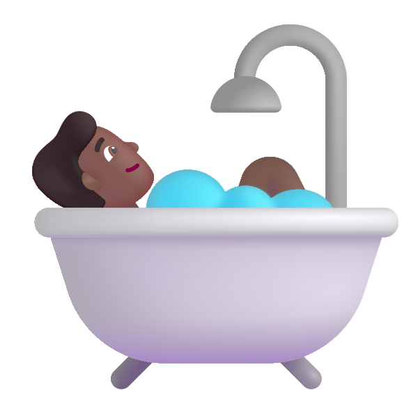 Person Taking Bath Color Medium Dark Vector