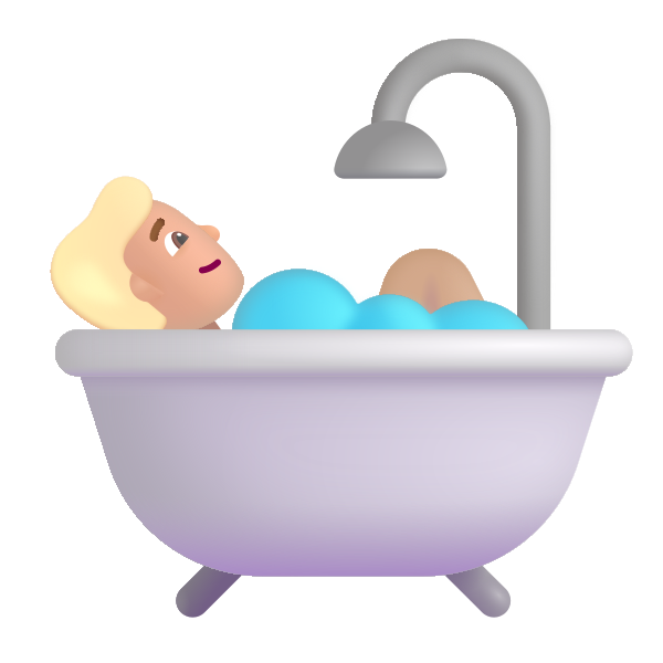 Person Taking Bath Color Medium Light Vector