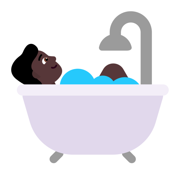 Person Taking Bath Flat Dark Vector