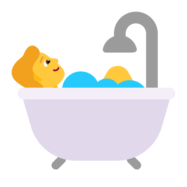 Person Taking Bath Flat Medium Dark