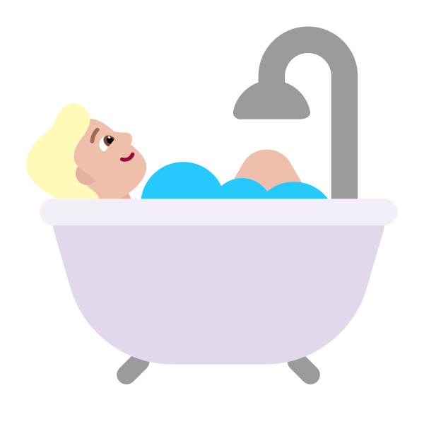 Person Taking Bath Flat Medium Light