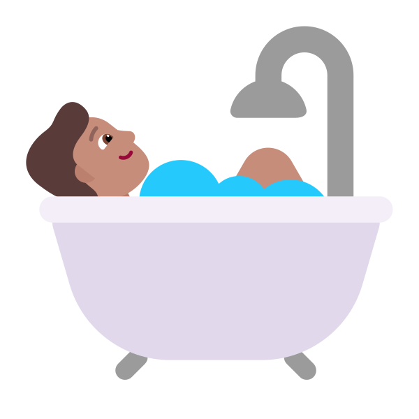 Person Taking Bath Flat Medium