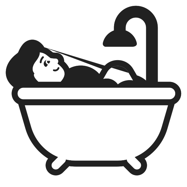 Person Taking Bath High Contrast Default Vector