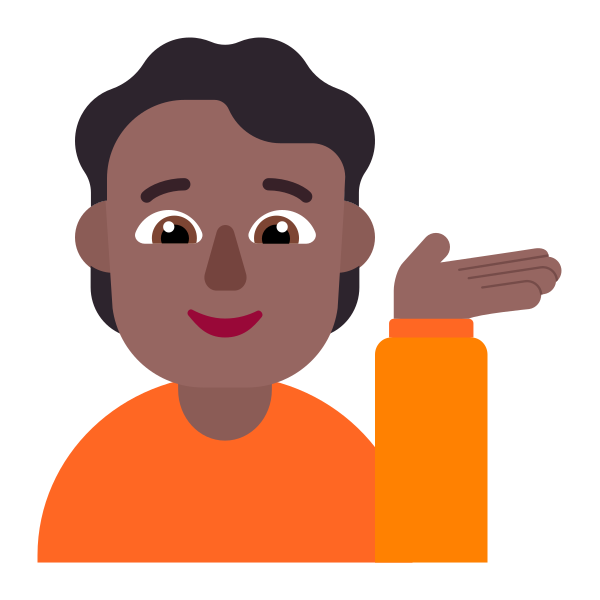 Person Tipping Hand Flat Medium Dark Vector