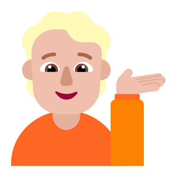 Person Tipping Hand Flat Medium Light Vector
