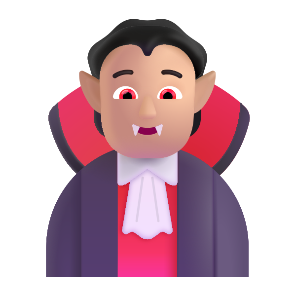 Person Vampire Color Medium Light Vector