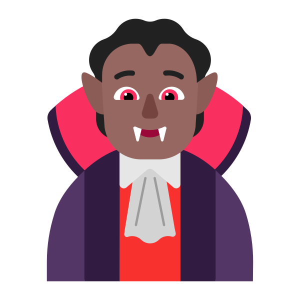 Person Vampire Flat Medium Dark Vector