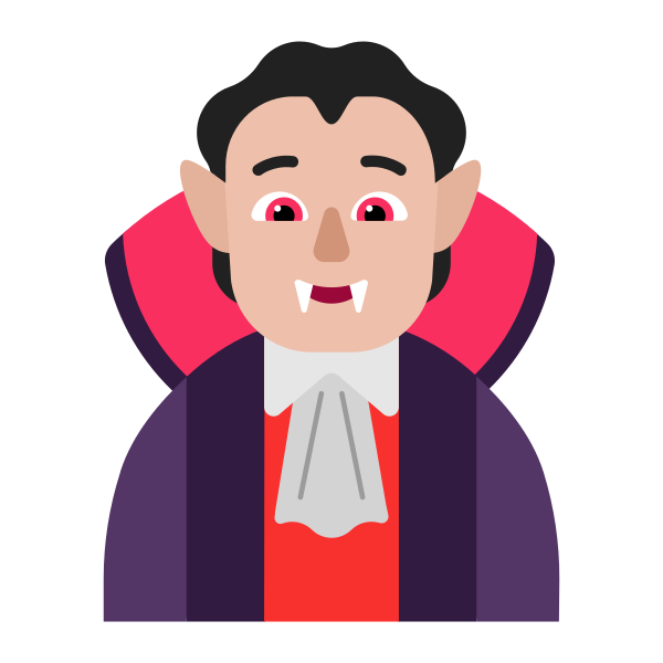 Person Vampire Flat Medium Light Vector