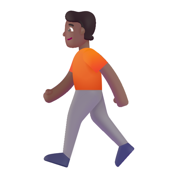 Person Walking Color Medium Dark Vector
