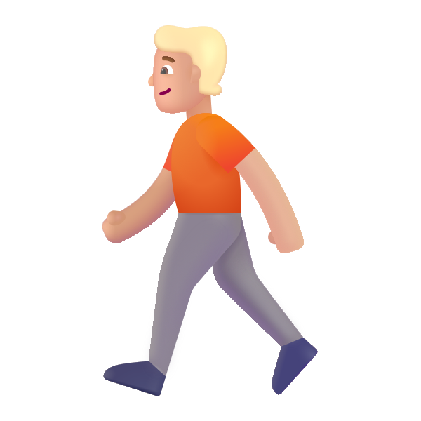 Person Walking Color Medium Light Vector