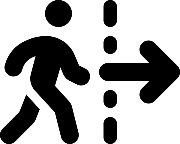 Person Walking Dashed Line Arrow Right