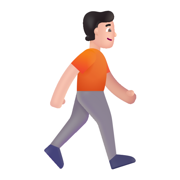 Person Walking Facing Right Color Light