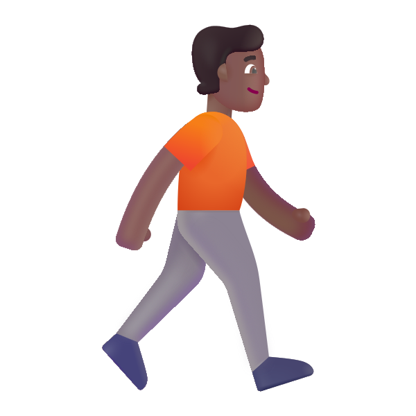 Person Walking Facing Right Color Medium Dark Vector