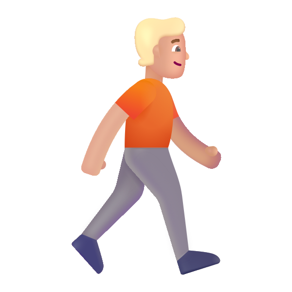 Person Walking Facing Right Color Medium Light Vector