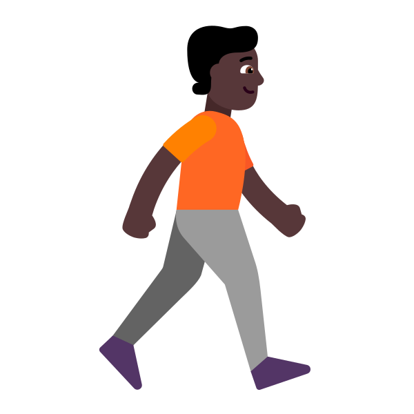 Person Walking Facing Right Flat Dark Vector