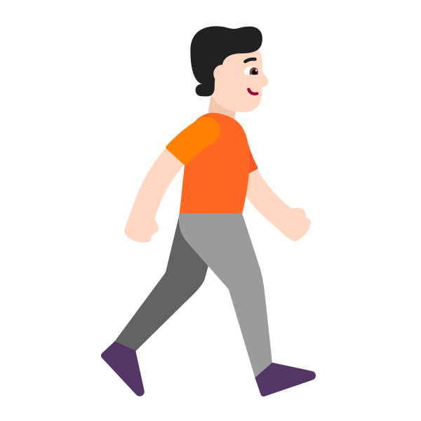 Person Walking Facing Right Flat Light Vector