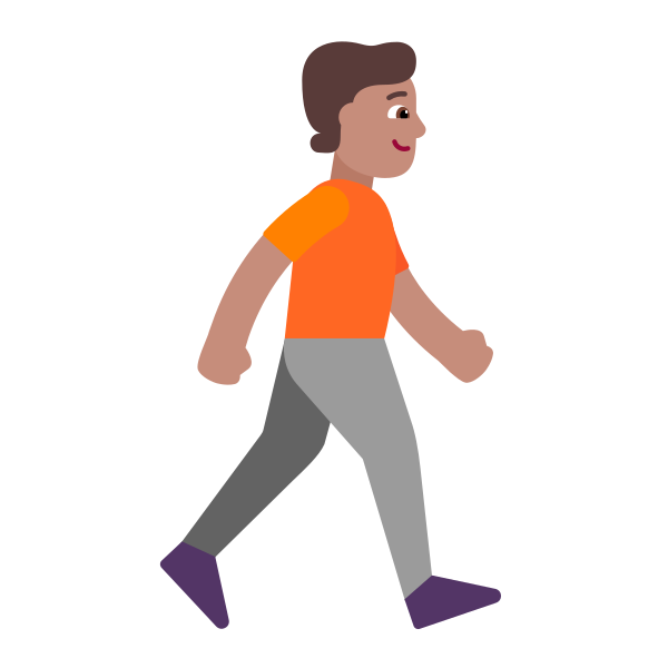 Person Walking Facing Right Flat Medium Vector