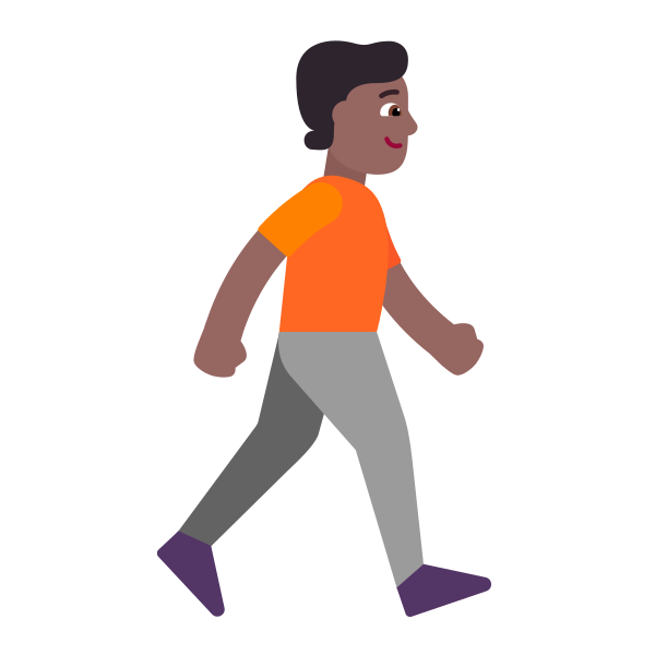 Person Walking Facing Right Flat Medium Dark