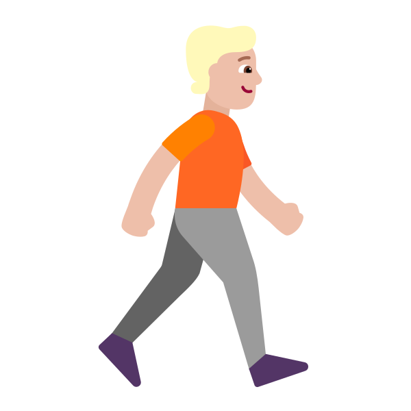 Person Walking Facing Right Flat Medium Light