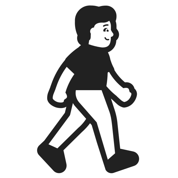 Person Walking Facing Right High Contrast Default Vector