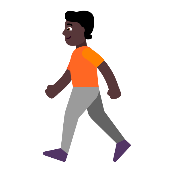 Person Walking Flat Dark Vector