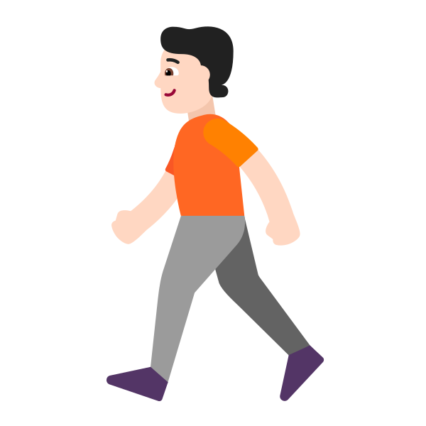 Person Walking Flat Light Vector