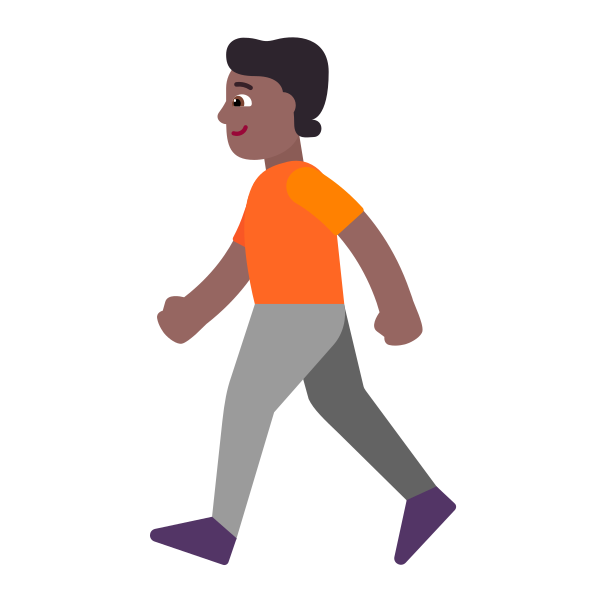 Person Walking Flat Medium Dark Vector