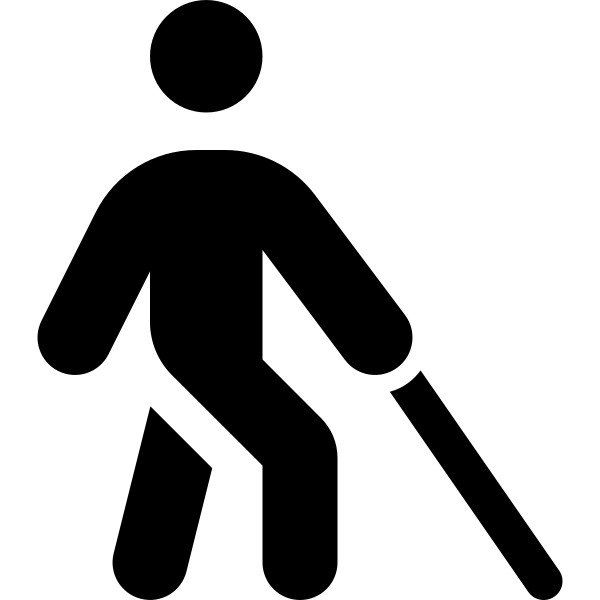 Person Walking With Cane