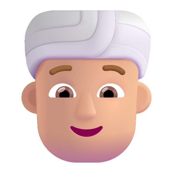 Person Wearing Turban Color Medium Light Vector