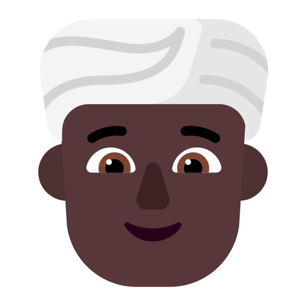 Person Wearing Turban Flat Dark Vector