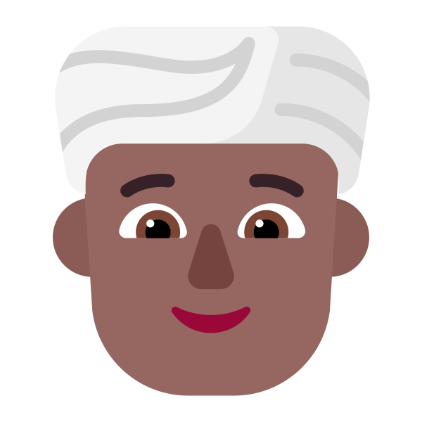 Person Wearing Turban Flat Medium Dark Vector