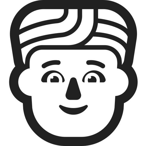Person Wearing Turban High Contrast Default Vector