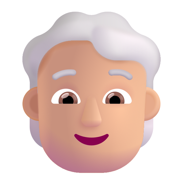 Person White Hair Color Medium Light Vector