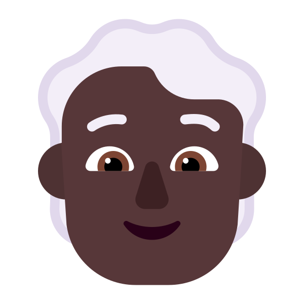 Person White Hair Flat Dark