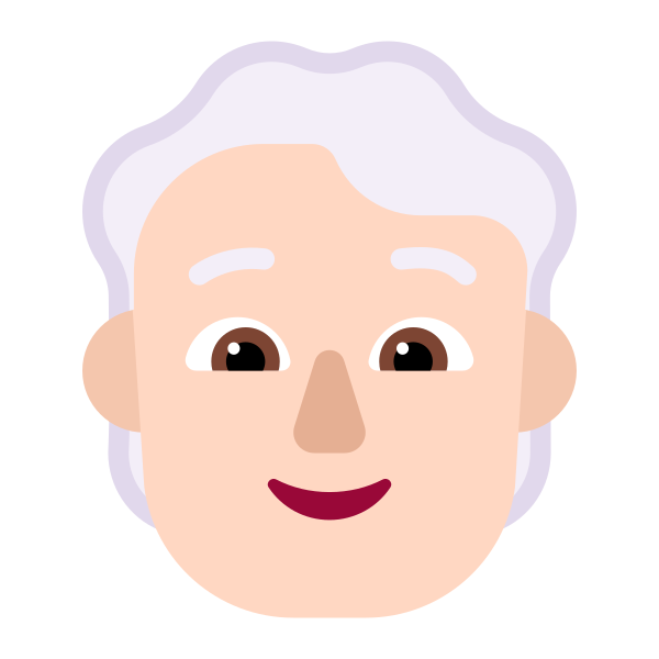 Person White Hair Flat Light Vector