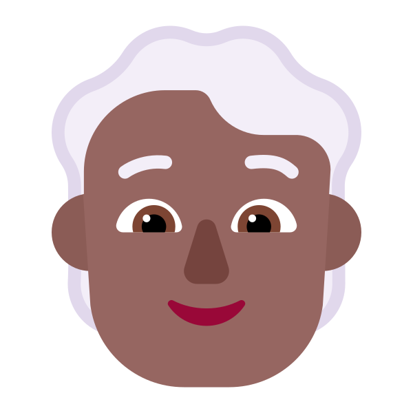 Person White Hair Flat Medium Dark Vector