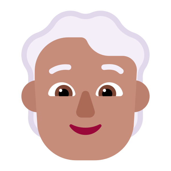 Person White Hair Flat Medium