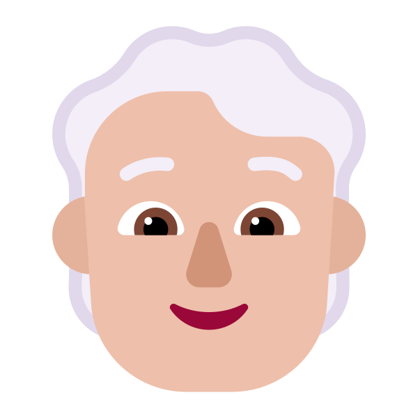 Person White Hair Flat Medium Light Vector
