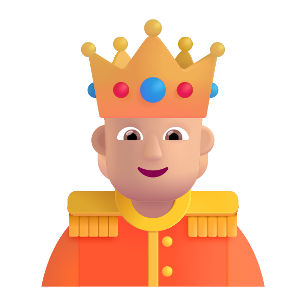Person With Crown Color Medium Light Vector