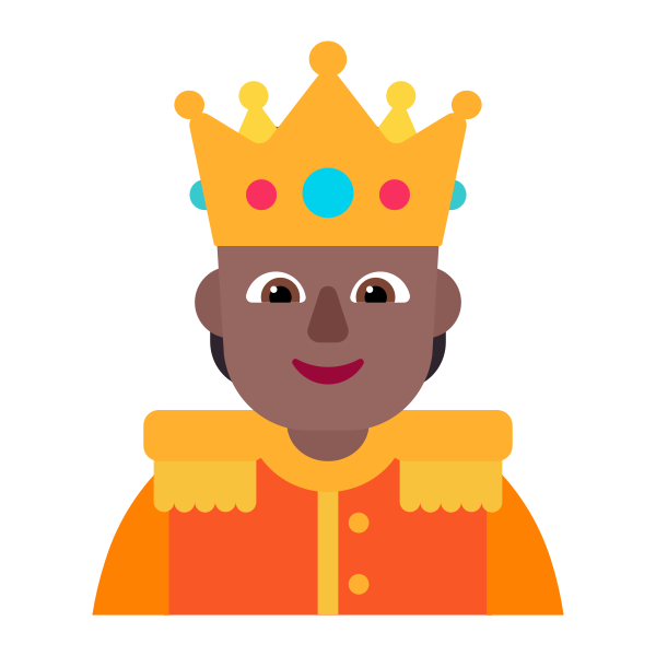Person With Crown Flat Medium Dark Vector