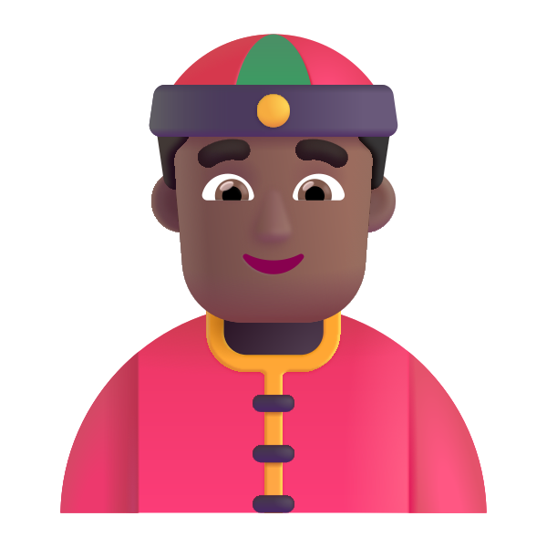 Person With Skullcap Color Medium Dark Vector