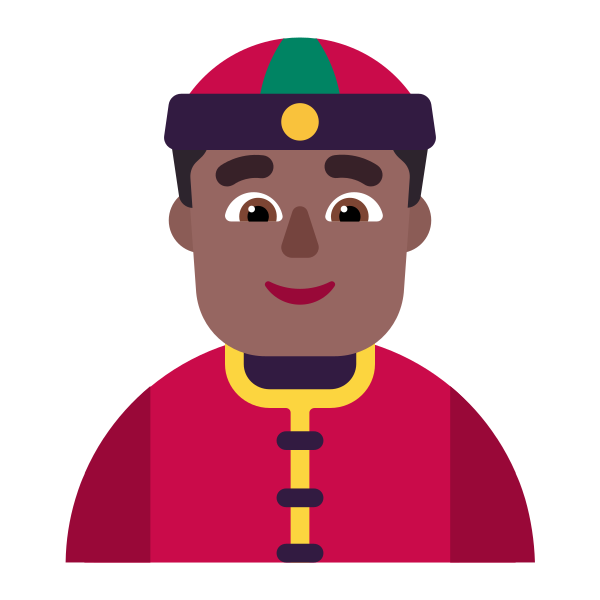 Person With Skullcap Flat Medium Dark Vector