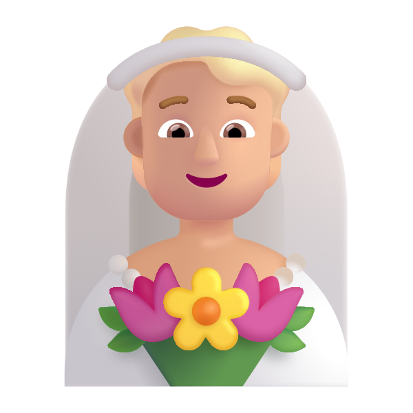 Person With Veil Color Medium Light Vector