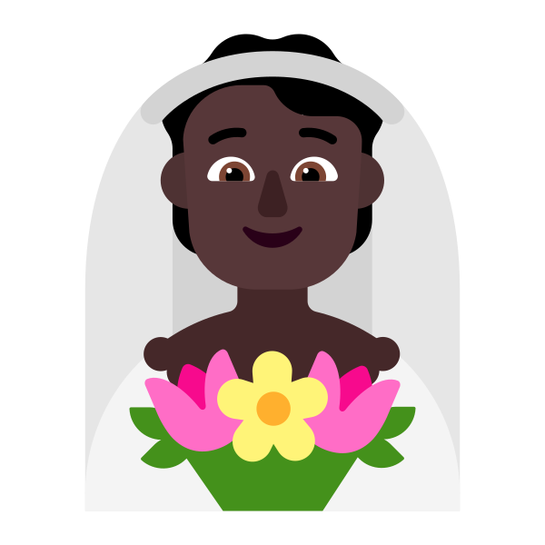 Person With Veil Flat Dark Vector