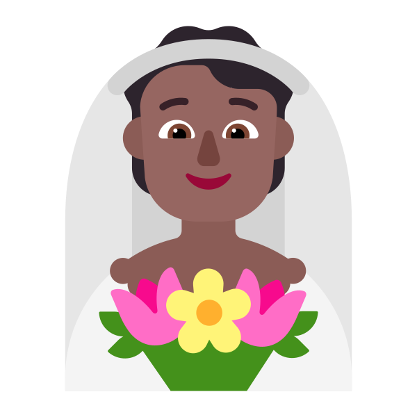 Person With Veil Flat Medium Dark Vector