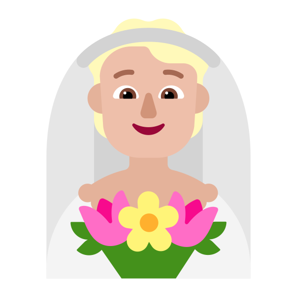 Person With Veil Flat Medium Light Vector