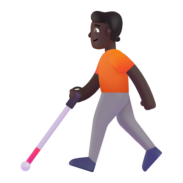 Person With White Cane Color Dark