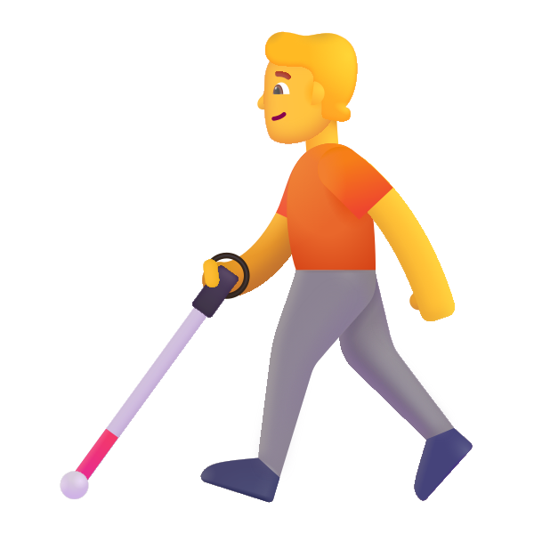Person With White Cane Color Default