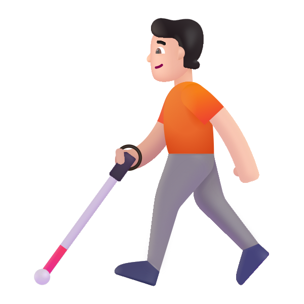 Person With White Cane Color Light Vector